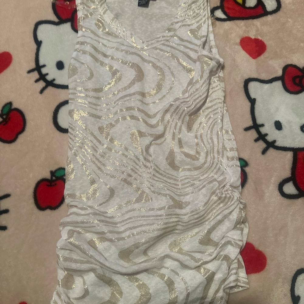 Love White and Gold Patterned Top